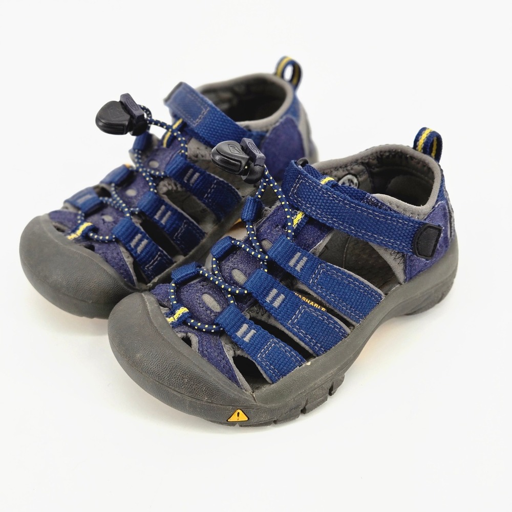 KEEN Newport H2 Kids Blue Yellow Waterproof Trail Hiking Sport Sandals 10 EUC